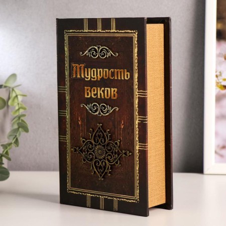 Сейф дерево книга кожа "Мудрость веков" 21х13х5 см-1