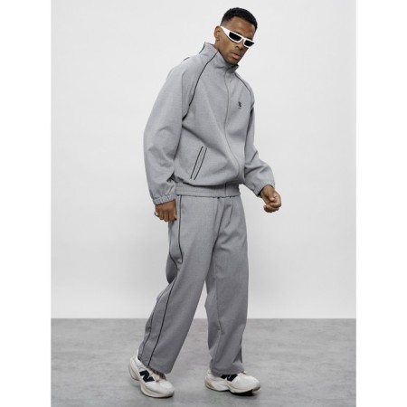 Male tracksuit, size 56, gray color-2