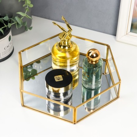 Standing interior glass with a mirror "polyhedron" 5x25x22.5 cm-1