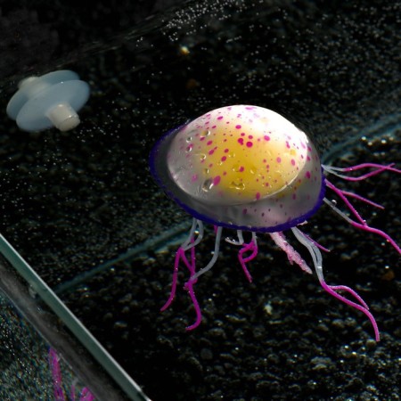 Decor for the Aquarium "Medusa", silicone, with a neon effect, 6.5 x 6.5 x 11.5 cm, violeto 71088-4