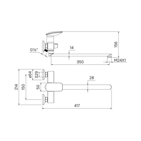 IDDIS StOSB00i10wa bath mixer, long spout, chrome-10