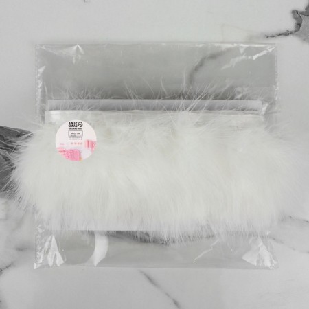 Braid with feathers Marabu, 8-10 cm, 5 ± 0.5 m, white color-5