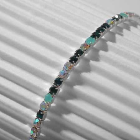 Bracelet "ice" 2 mm, mint, green in silver-1