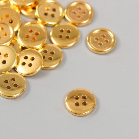 Buttons plastic 4 PROWLE "Gold" 1.2x1.2 cm set 40 pcs-1