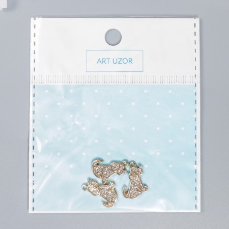 Decor for creativity Metal "Dog" rhinestones 1.7x1.2 cm-3