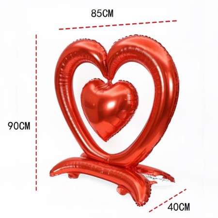 Foil ball 36 "heart", on a stand, red, under the air