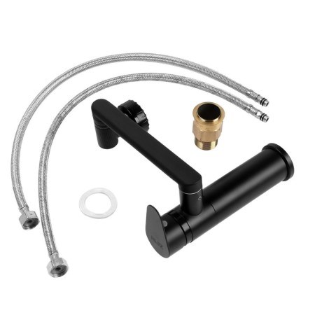 Zein Z3509 sink mixer, pour 360 °, 35 mm cartridge, brass, black-14