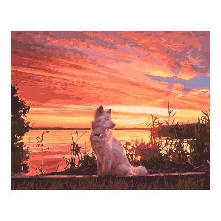 Picture on numbers on cardboard 40 × 50 cm "Evening walk"