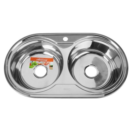 Kitchen car wash Accoona AB4479B, mortise, double, thickness 0.6 mm, 790x440x165 mm, glossy