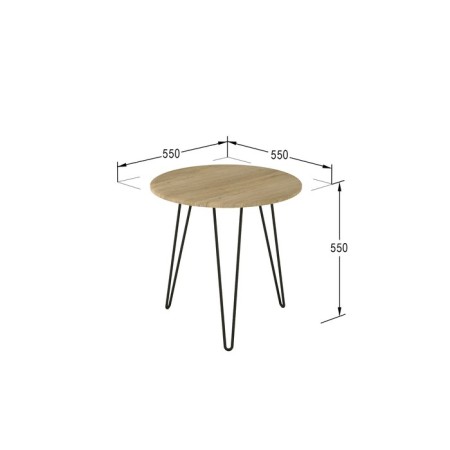 Journal table "Reed 530", 550 × 550 × 550 mm, sonoma oak color-2