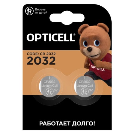 Battery lithium Opticell, CR2032-2BL, 3V, blister, 2 pcs