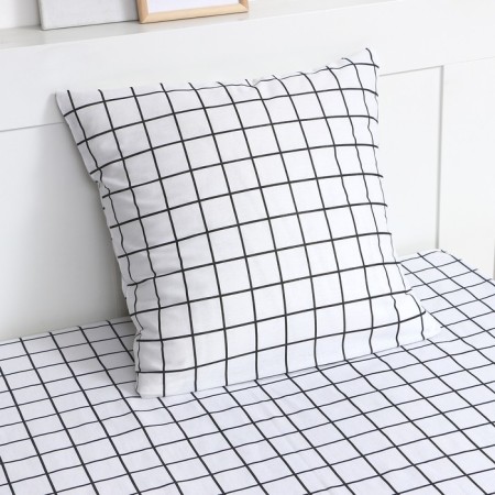 Stew and I "Cell" Color white: sheet 145x214 cm, 70x70 cm, calico, 100% cotton-1