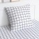 Stew and I "Cell" Color white: sheet 145x214 cm, 70x70 cm, calico, 100% cotton