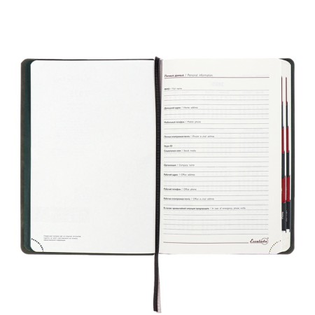 Dated 2025 diary, Escalada, A4, 120 sheets, soft cover, artificial skin, foil embossing, liesse, block 70 g/m2, green block-5