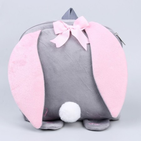 Baby plush backpack for the girl "Bunny with a heart", 28x4x28 cm-2