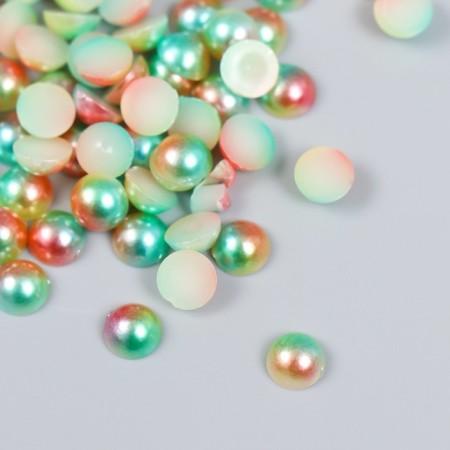 Decor "Semiobusins ​​and rhinestones. Gradient Blue Cream" D = 6 mm 10 g 200 pcs 5x2.5 cm mix-2