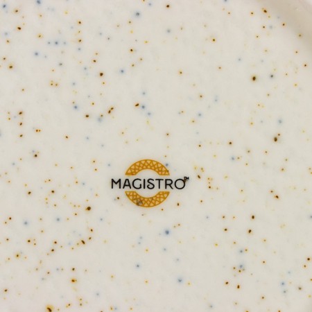 Porcelain plate for the paste Magistro Poursephona, 140 ml, D = 21 cm, beige color-5