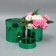 Set of boxes 2B1 Round “plain”, green metallic, 12 x 12, 15 x 15 cm, New Year