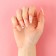 Falled nails "Rainbow", 24 pcs, adhesive plates, ballerina shape, glossy beige/yellow/blue color