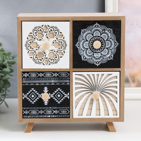 Casket wood chestnut 4 boxes "embroidery. Patterns" 22.5x10x24.5 cm-3