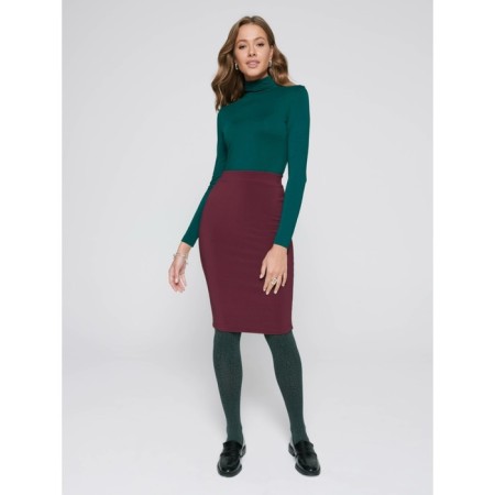 Women's skirt Prestige LONG, Size S, Graph Wine color-1