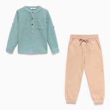 Kit for children (legsliv/trousers), green color, height 110cm