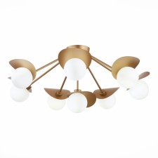Ceiling EVOLUCE lamp. Sle220502-08. Bolzano. 8x5 watts, G9, 4000k, 71x71x32 cm, golden color