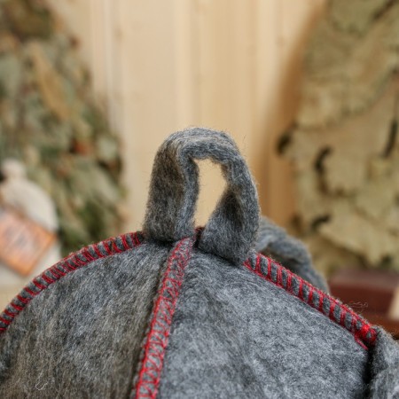 Шапка для бани "Косички", серая-2