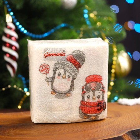 Napkins Paper Harmony “Penguins” 1 layer, 24x24, 50 pcs.-4