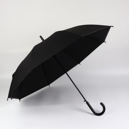 Umbrella - semi -automatic cane "plain", 8 spokes, r = 46 cm, black color-2