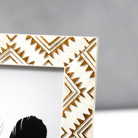 Photo frame plastic 13x18 cm "Golden Indian patterns on gray-beige" 21.5x16.8 cm-3