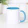 Ceramic sublimation mug with a logo, white color, volume 320 ml, blue bottom