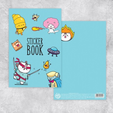 Korean Style stickerbook, 10 sheets, 14 x 21 cm