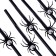 Tubes "Black Spiders", in the set 6 pcs., With silver