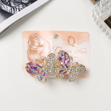 Clothing machine for the hair "Diodor" butterflies, 8.5 cm, gold-2
