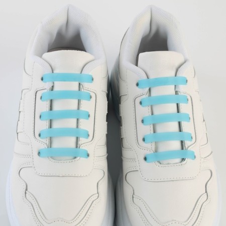 Silicone laces, set 6 pcs, blue color-5