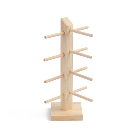 Glasses stand, 4 places, h = 30 cm, wood, beige color-1
