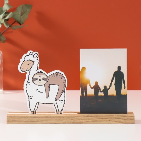 Photo frame wood, acrylic 10x15 cm "Lama with a lover" 4x27.3x14 cm