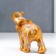 Souvenir Polystone "African elephant with palm trees" aged gold 14x7x16.5 cm