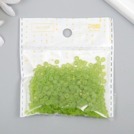 Glass beads 6/0 "matte translucent. Coniferous" 30 g-3