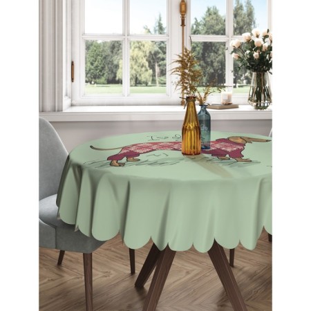 The tablecloth on the table “I love the dachshund”, round, Saten, d = 150 cm