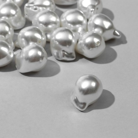 Plastic beads "Pearls" 1.6 × 0.8 × 0.7 cm, (set 70 beads), white color-1