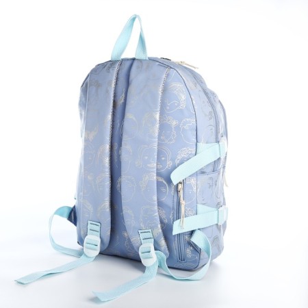 School backpack from textiles 2 of the lightning department, 4 pockets, blue color-3