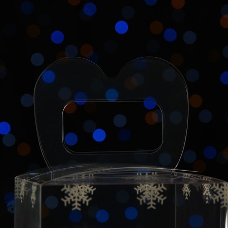 New Year. Box gift New Year's folding PVC "Snowflakes" 11 x 11 x 11 cm.-2