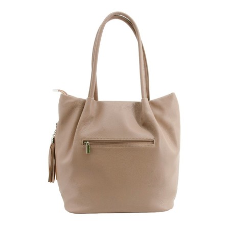 Female bag, artificial leather, beige 30x13x32 cm-1