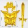 Set of ball-toe foil "knight", helmet, vest, sword, gold
