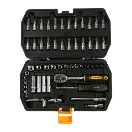 DEKO DKMT57 tool set, rattles with end heads and bats, 57 items-1