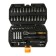 DEKO DKMT57 tool set, rattles with end heads and bats, 57 items