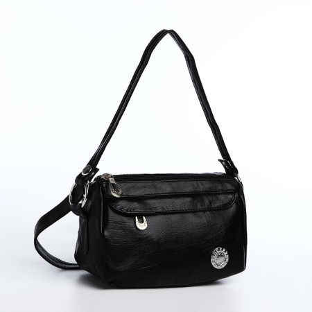 Bag Cross-Bodi with a zipper, black color-2
