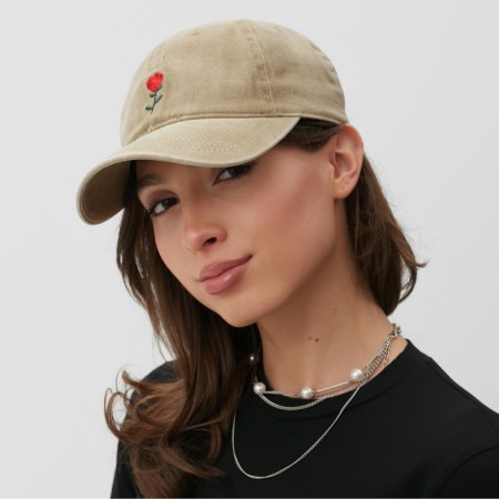 Women's cap "rose" Minaku, col. Beige, river 58